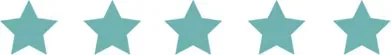 stars A row of teal arrows on a white background.